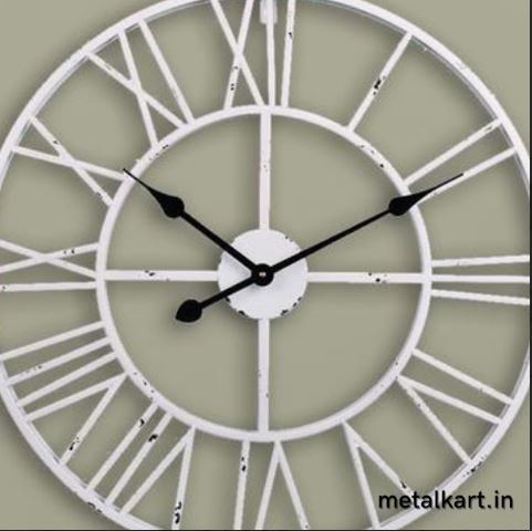 Metallic Roman Ivory Timekeeper (24 x 24 Inches)