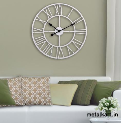 Metallic Roman Ivory Timekeeper (24 x 24 Inches)