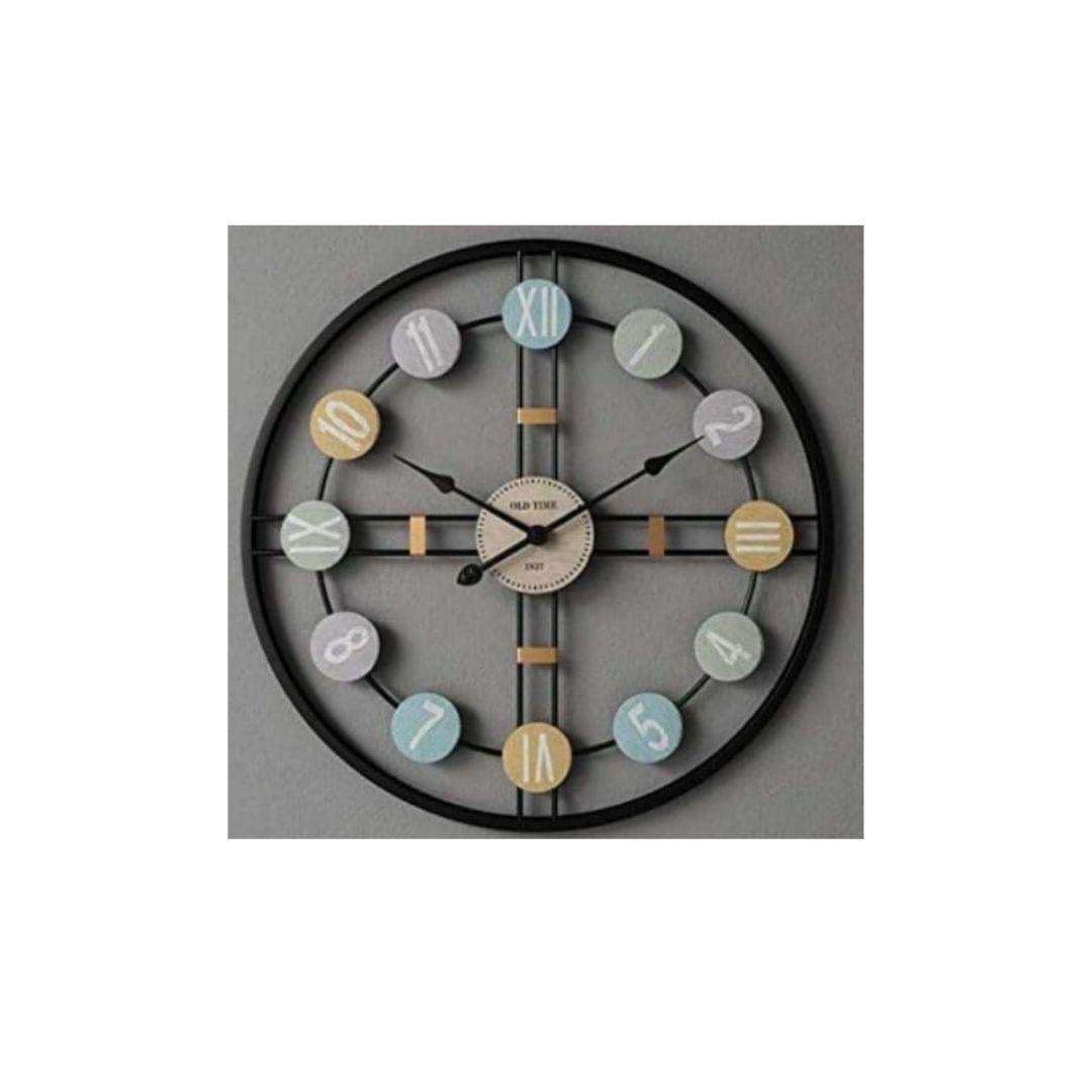 Metallic Roman numeric black circle wall clock (Dia 24 Inches)