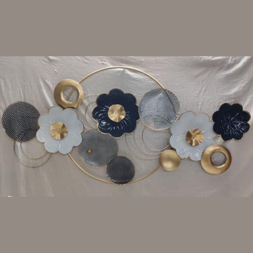 Metallic Sea Circle plates wall art (48 x 23 Inches)