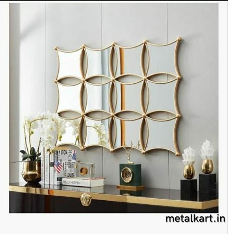 Metallic Set of Dozen Boomrang Shaped Mirrors (48 x 36 Inches)