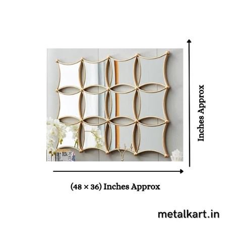 Metallic Set of Dozen Boomrang Shaped Mirrors (48 x 36 Inches)