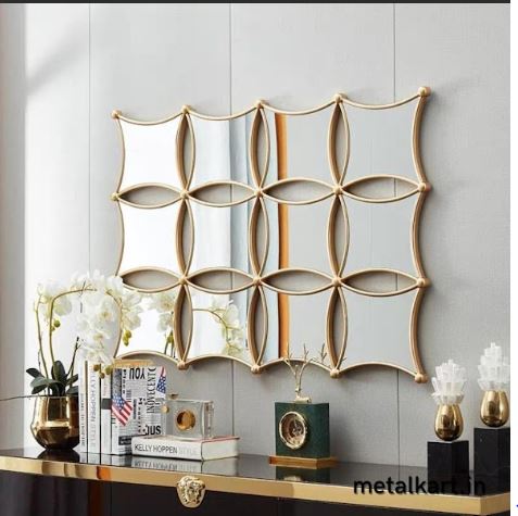 Metallic Set of Dozen Boomrang Shaped Mirrors (48 x 36 Inches)
