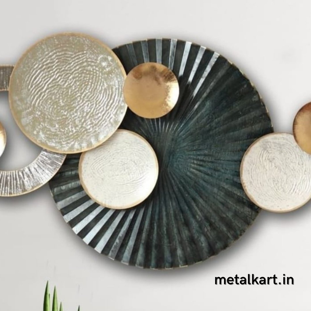 Metallic Solar circular wall hanging art (40 x 22 Inches)