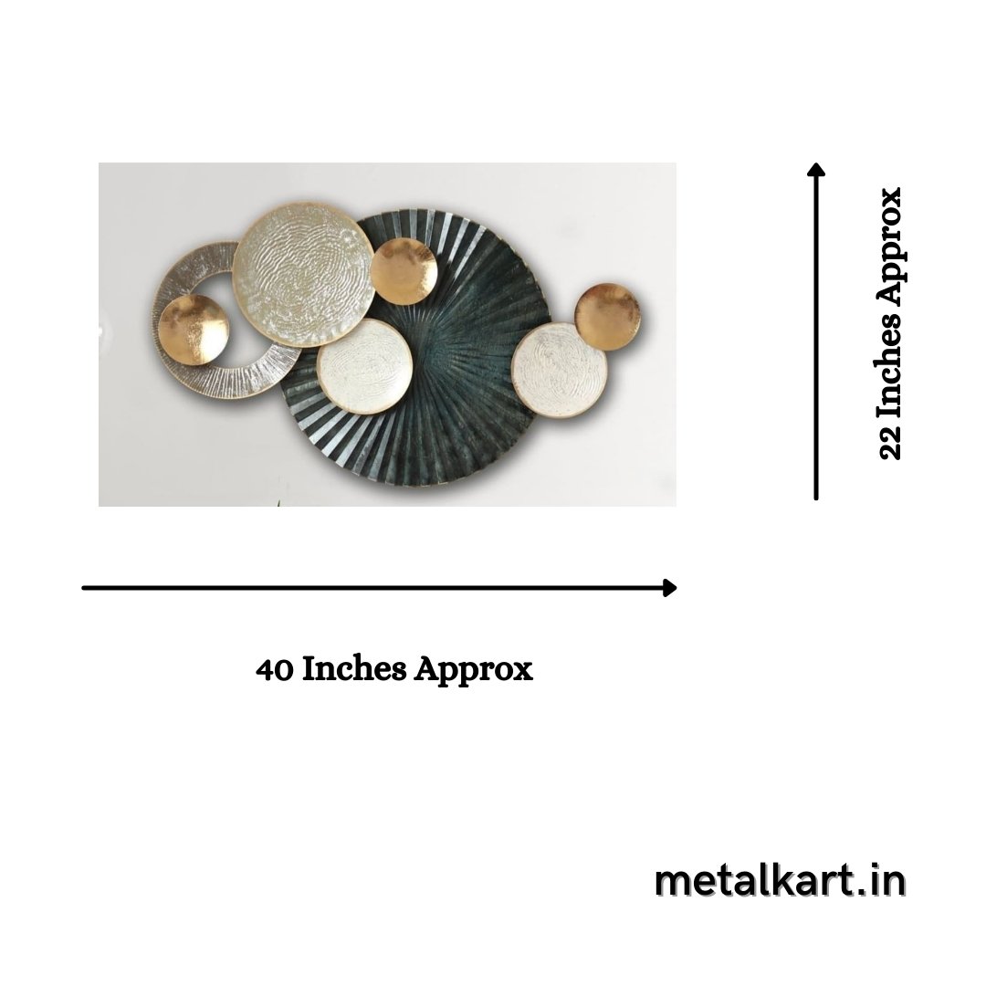 Metallic Solar circular wall hanging art (40 x 22 Inches)