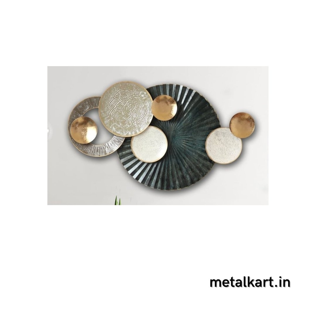 Metallic Solar circular wall hanging art (40 x 22 Inches)