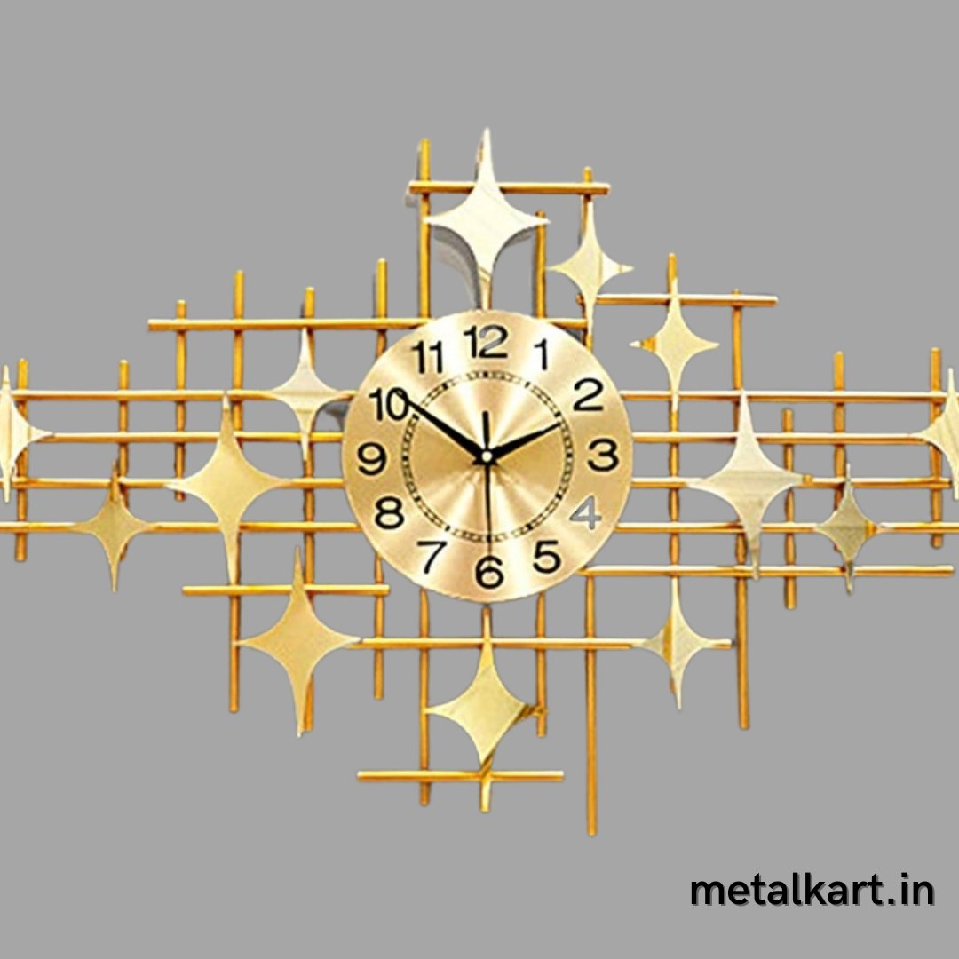 Metallic Stary Clock wall design (48 x 24 Inches)
