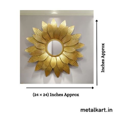 Metallic Sunburst Flare Wall Mirror (24 x 24 Inches)