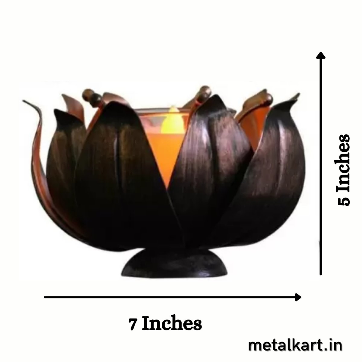 Metallic T-Lite Holder In Dark Lotus For living room (07*08*05 Inches approx)