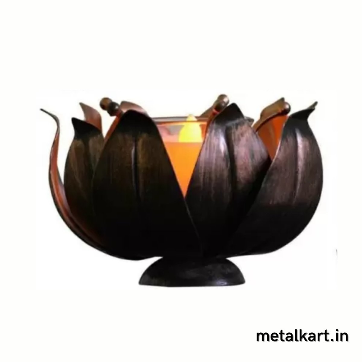 Metallic T-Lite Holder In Dark Lotus For living room (07*08*05 Inches approx)