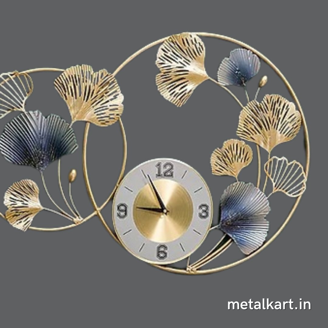 Metallic Two floral Circles with watch (30 x 20 Inches)