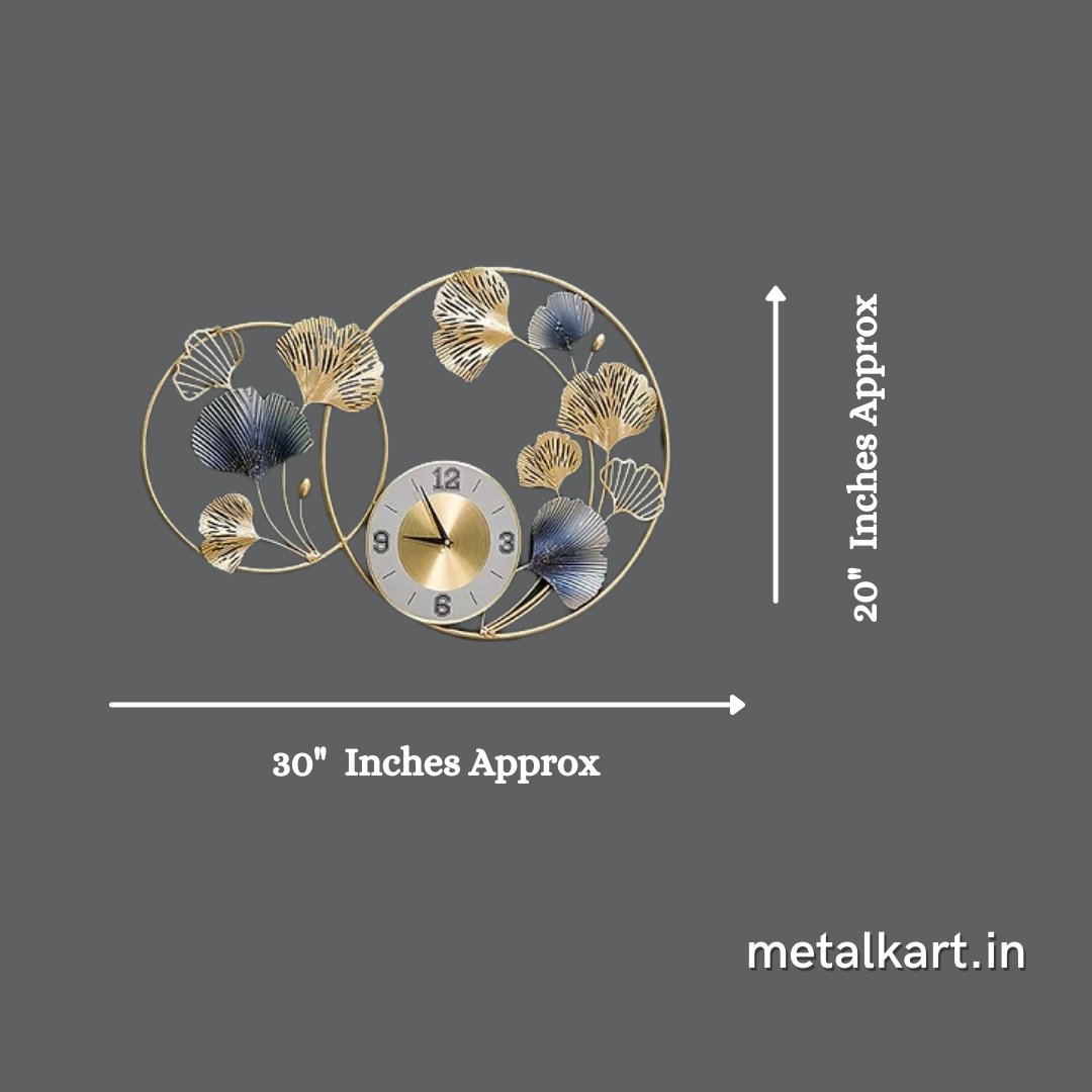 Metallic Two floral Circles with watch (30 x 20 Inches)