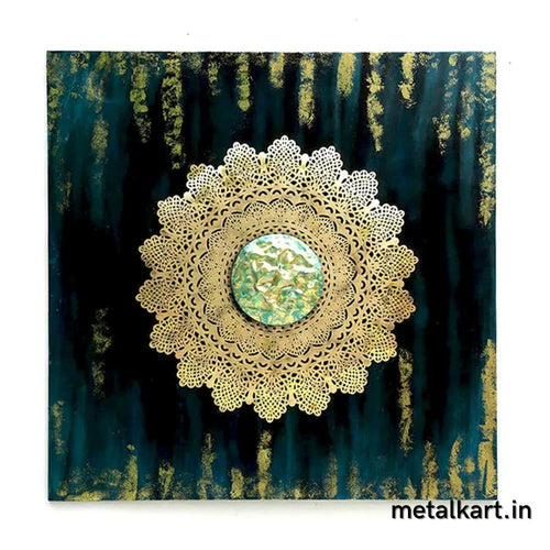 Metallic Universe Sun Shaped fine wall accent (31 x 31 Inches approx)