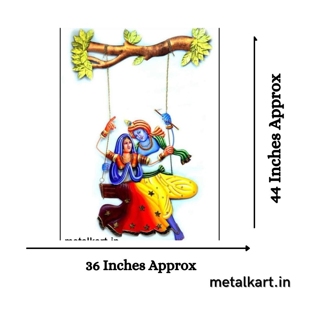 Metallic Virat Radha Krishna Jhoola (44 x 36 Inches)