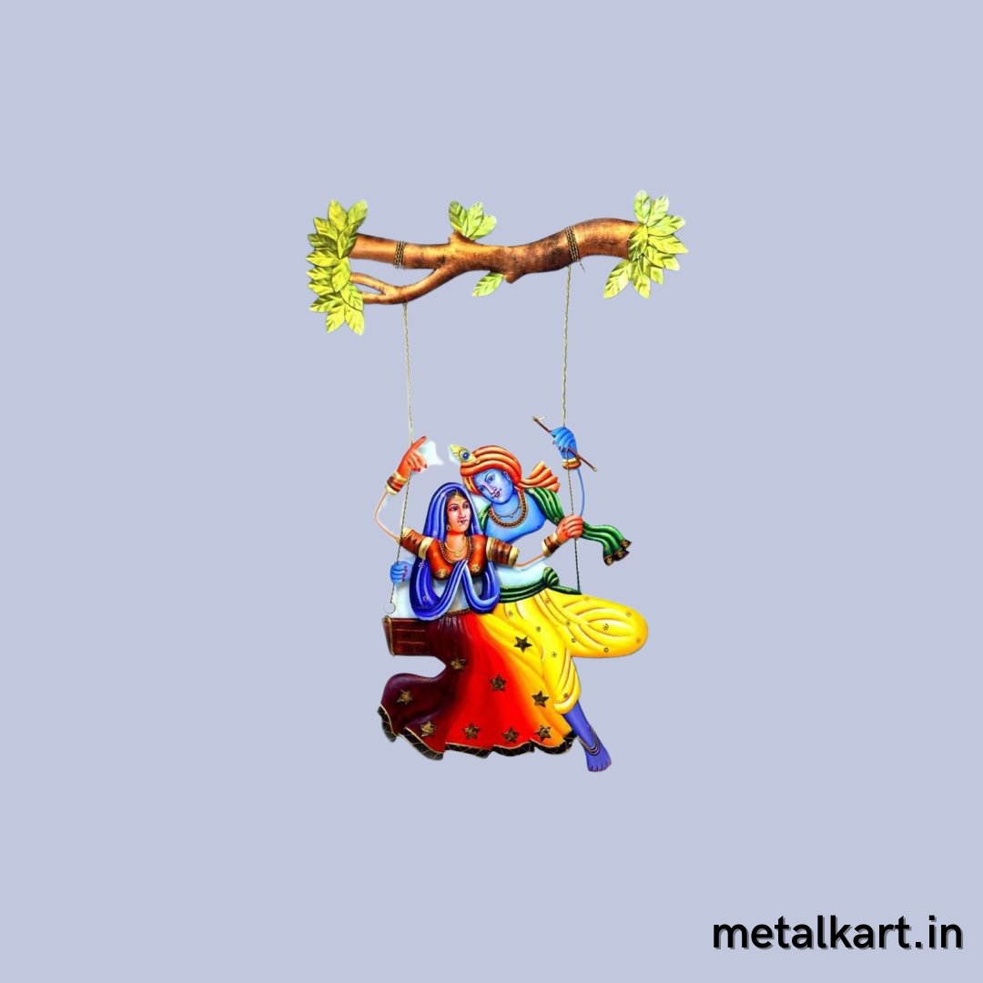 Metallic Virat Radha Krishna Jhoola (44 x 36 Inches)