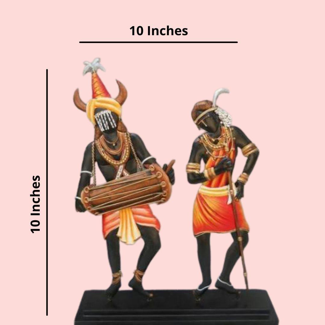 Metallic Wall Art Tribal dancers (10 * 10 Inches)
