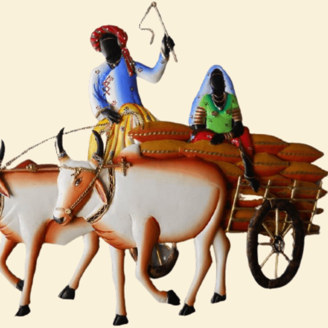 Metallic Wall Art Village Life - Way To Market (24 * 20 Inches)