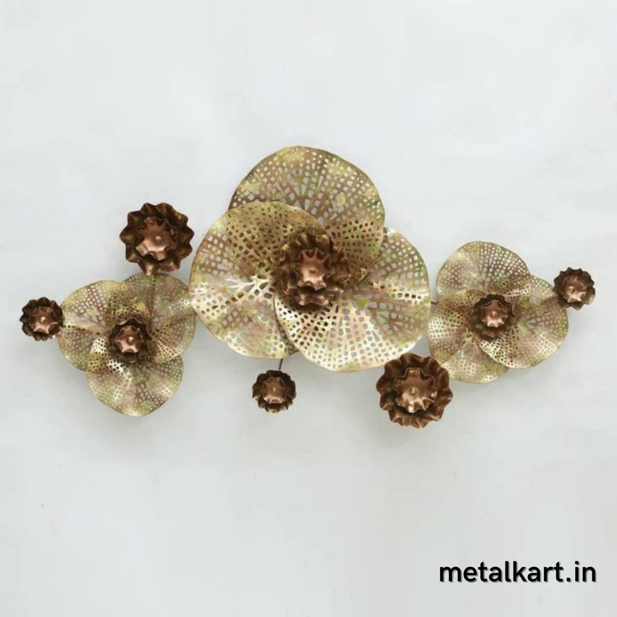 Metallic Warm colored Multi flower Design (45 x 21.5 Inches)