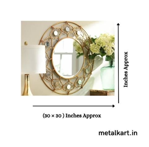 Metallic Waterlily Wall Mirror (30 x 30 Inches)