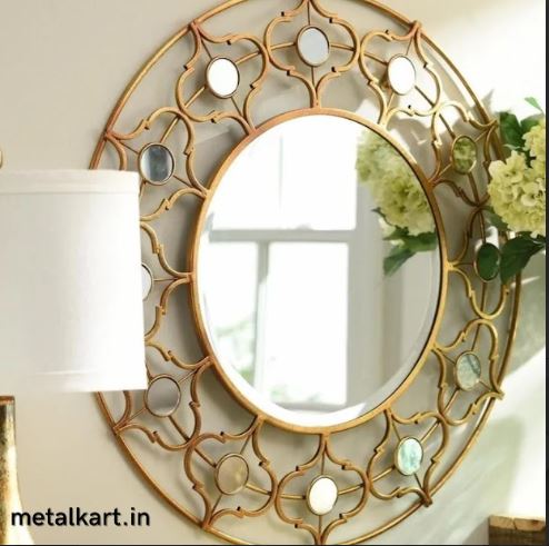 Metallic Waterlily Wall Mirror (30 x 30 Inches)