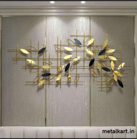 Metallic Whispering Leaves Wall Art (48 x 24.5 Inches)