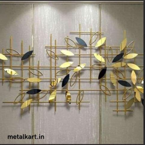 Metallic Whispering Leaves Wall Art (48 x 24.5 Inches)