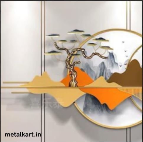 Metallic Whispering Shadows, Glimmering Grace Wall Art (60 x 26 Inches)