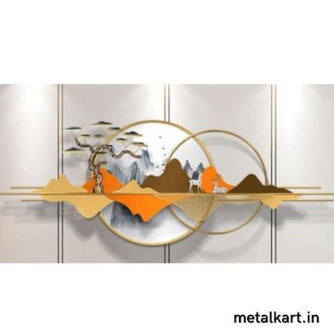 Metallic Whispering Shadows, Glimmering Grace Wall Art (60 x 26 Inches)