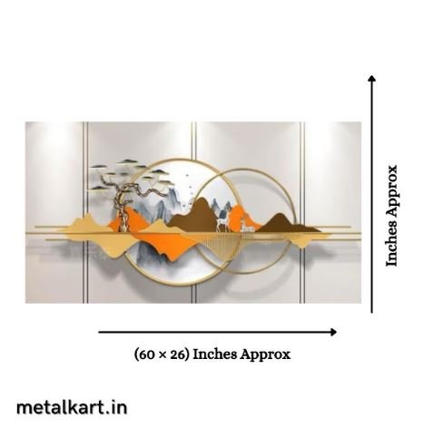 Metallic Whispering Shadows, Glimmering Grace Wall Art (60 x 26 Inches)