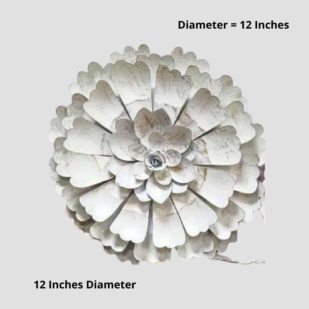 Metallic White flower (Diameter 12 Inches)