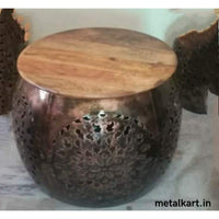 Thumbnail for Metallic Wooden Top Multipurpose Table For living room (22*22*18 Inches approx)