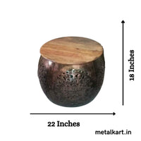 Thumbnail for Metallic Wooden Top Multipurpose Table For living room (22*22*18 Inches approx)