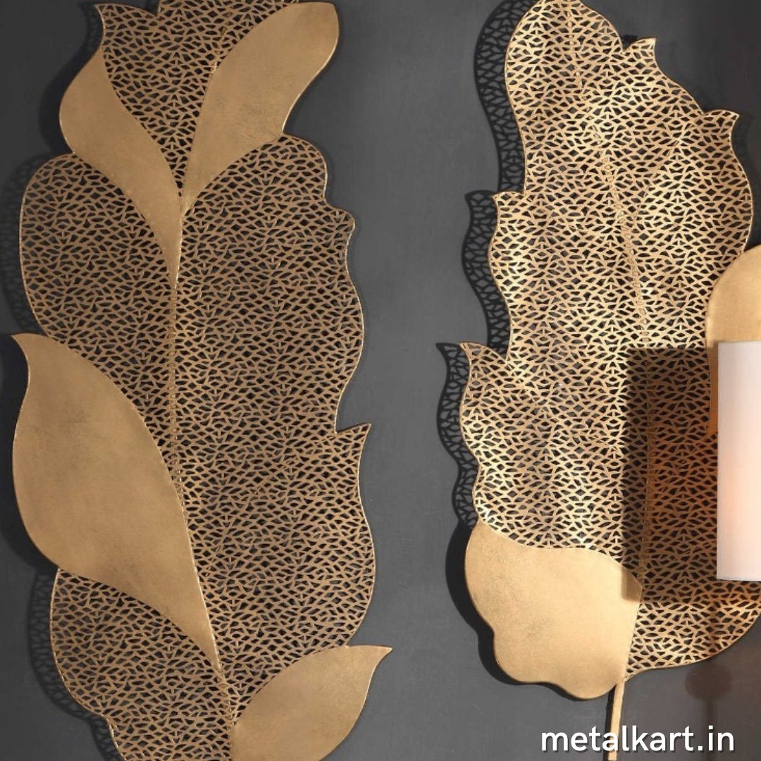 Metallic Zaleedar Two leaves wall art (36", 30")