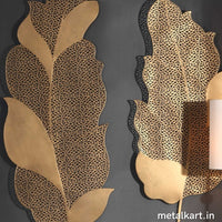 Thumbnail for Metallic Zaleedar Two leaves wall art (36