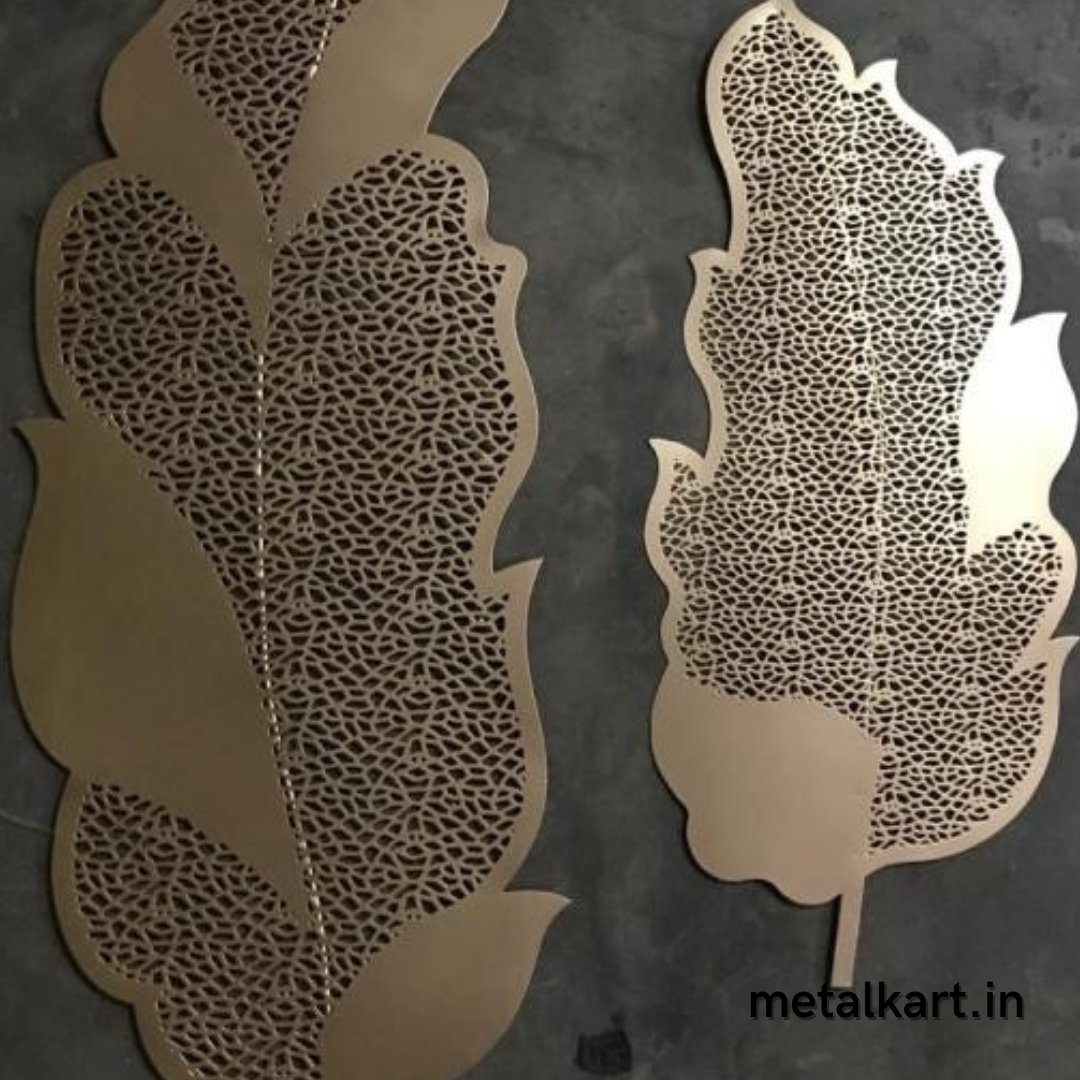 Metallic Zaleedar Two leaves wall art (36", 30")