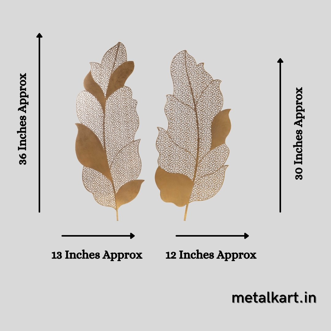 Metallic Zaleedar Two leaves wall art (36", 30")