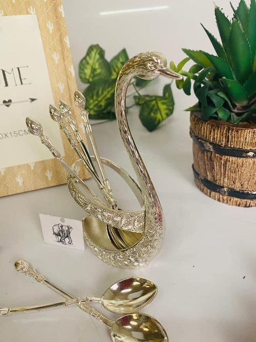 Metallic Zinc Duck Spoon Holder (6 Inches height)