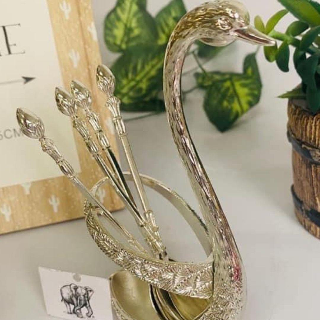 Metallic Zinc Duck Spoon Holder (6 Inches height)