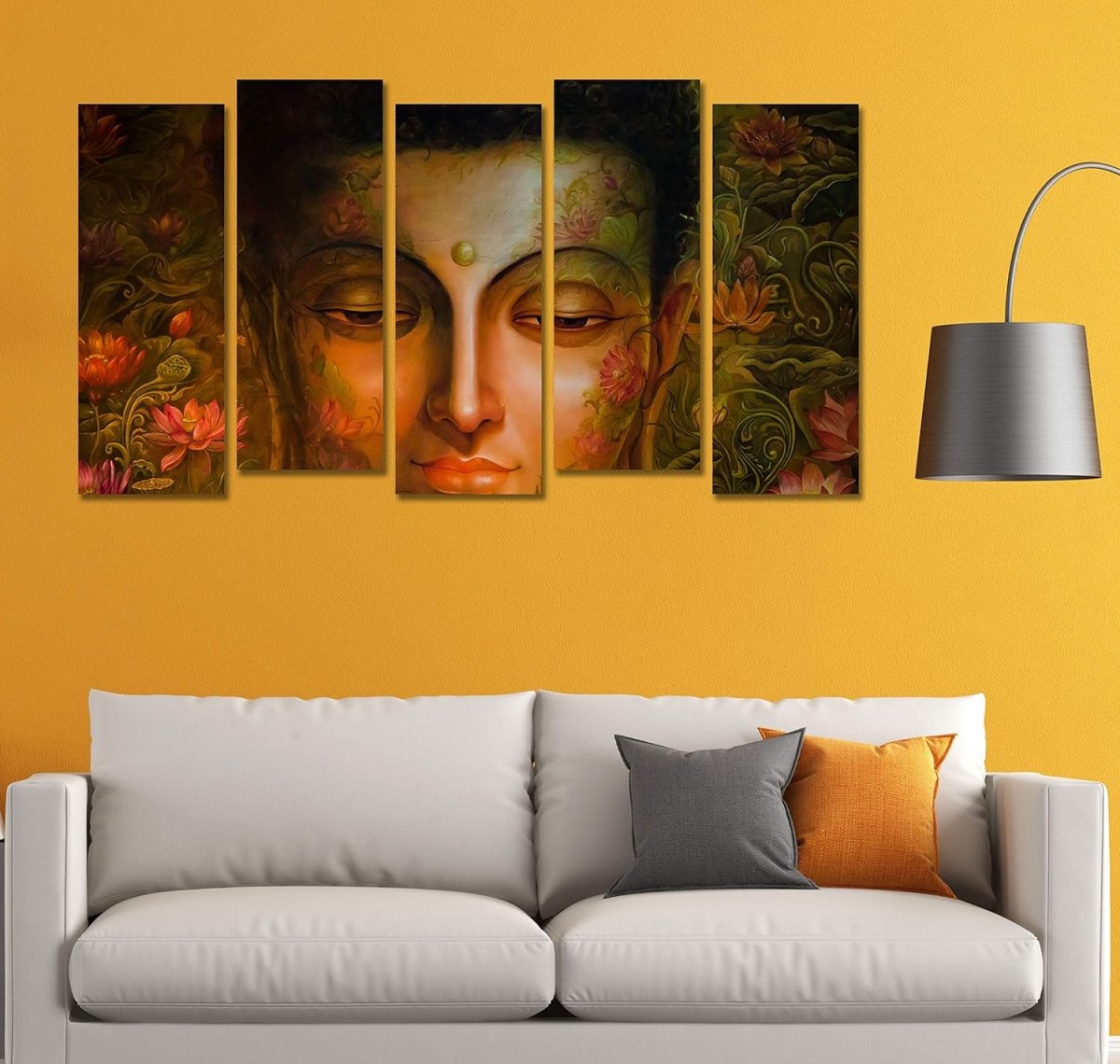 Metlakart Special Starlit Serenity: The Buddha in Five Elements Wall Painting (Set of 5)