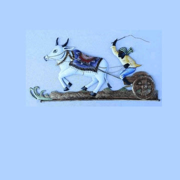 Mettalic Wall Art Bull Race (24 * 20 Inches)