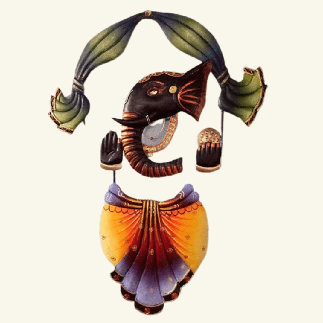 Mettalic Wall Art Ganesh Sthan (26 *18 Inches)