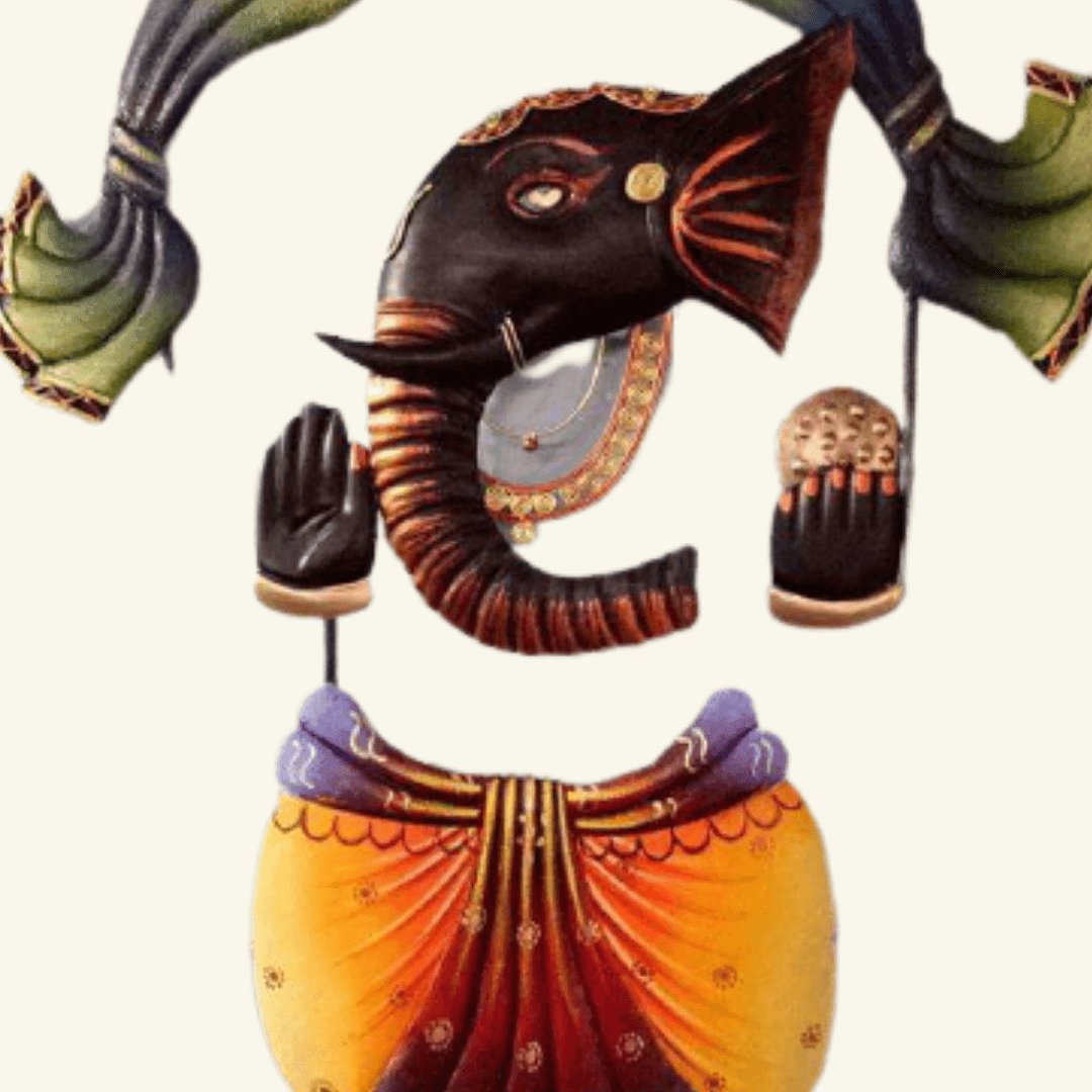 Mettalic Wall Art Ganesh Sthan (26 *18 Inches)