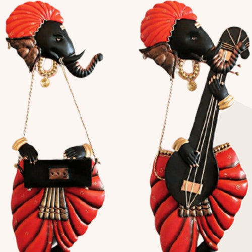 Mettalic Wall Art Ganesh Vaadan (18 * 6 Inches)