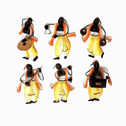 Mettalic Wall Art Indian Band of Musicians (10 * 6 Inches)