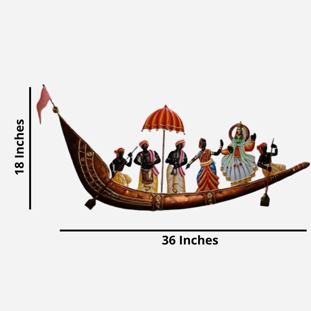 Mettalic Wall Art Kettuvallam Nrityam (36 * 18 Inches)