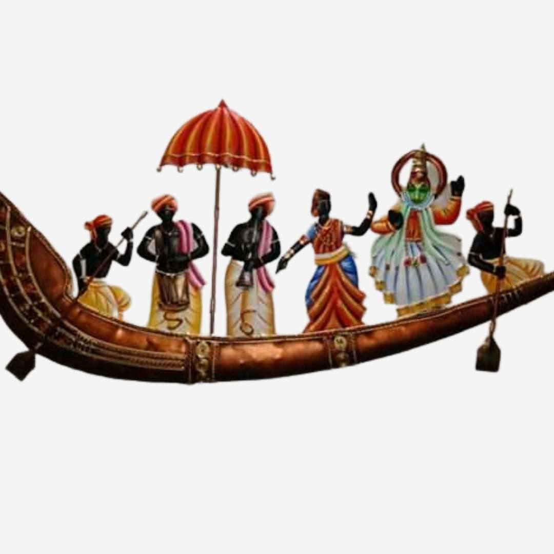 Mettalic Wall Art Kettuvallam Nrityam (36 * 18 Inches)