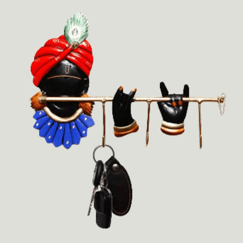 Mettalic Wall Art Krishna Key holder (10 * 6 Inches)