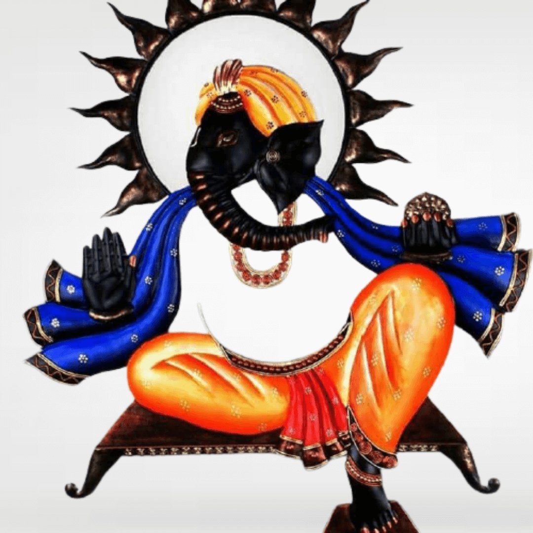 Mettalic Wall Art Lambodar (24 * 24 Inches)