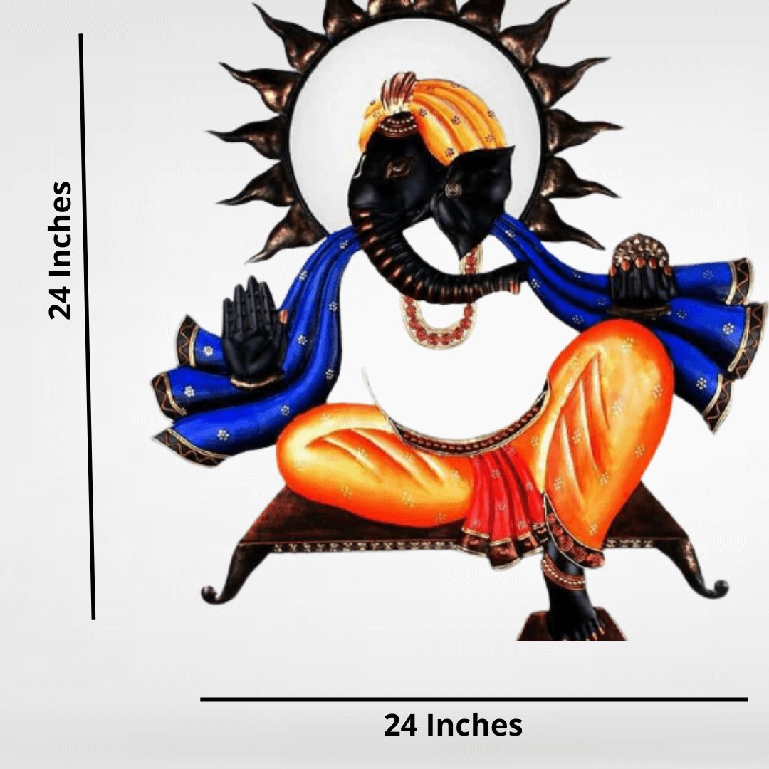 Mettalic Wall Art Lambodar (24 * 24 Inches)