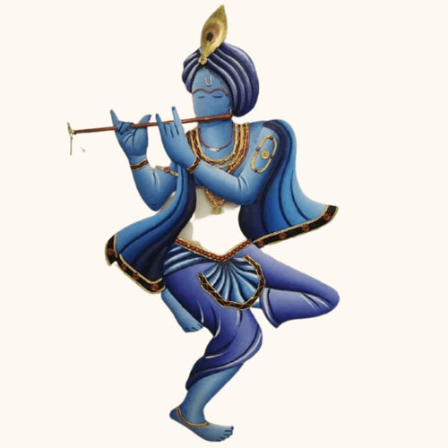 Mettalic Wall Art Manmohan Krishna (24 * 15 Inches)
